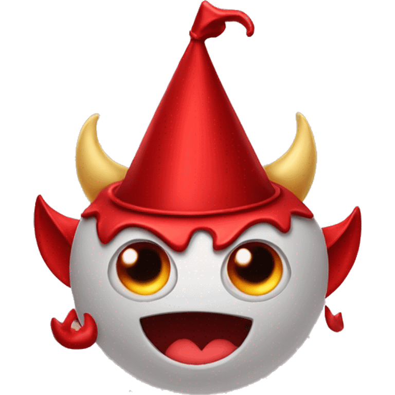 Devil emoji with party hats instead of horns emoji