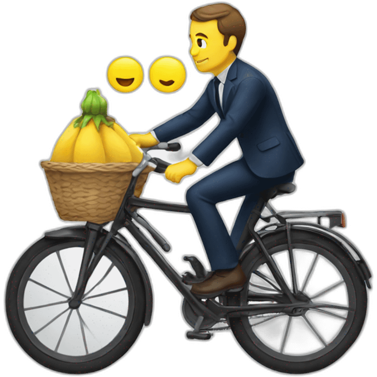 macron with bicycle emoji