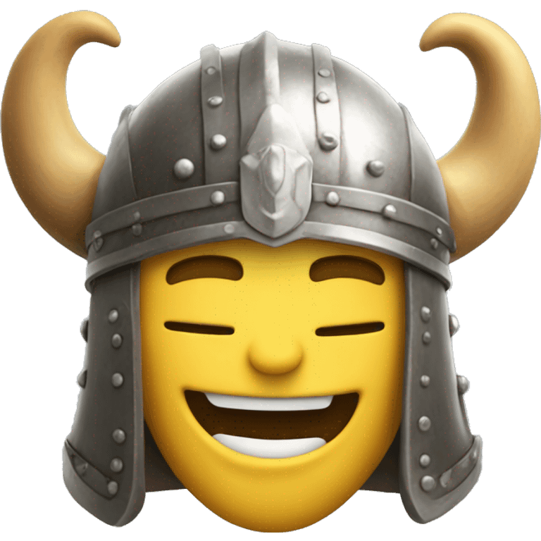 Happy face with viking helmet emoji