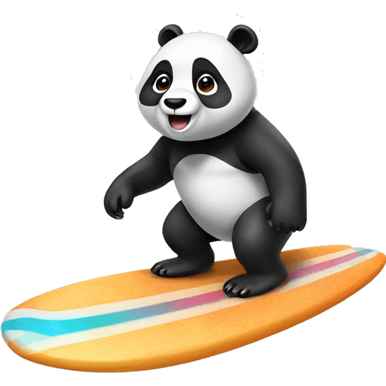 Panda surfing emoji