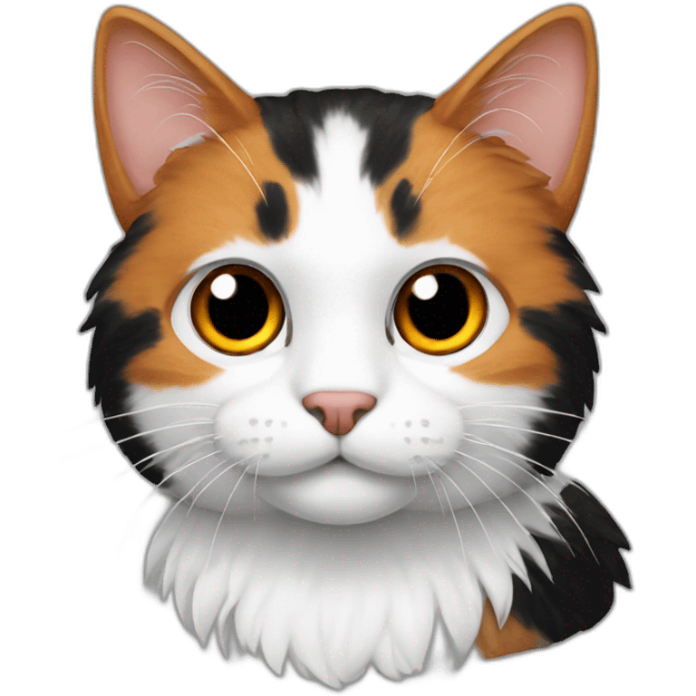 Cat with black, white and orange fur emoji