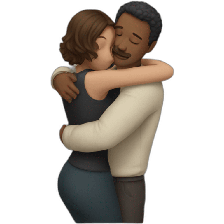 Man hugging woman from behind emoji