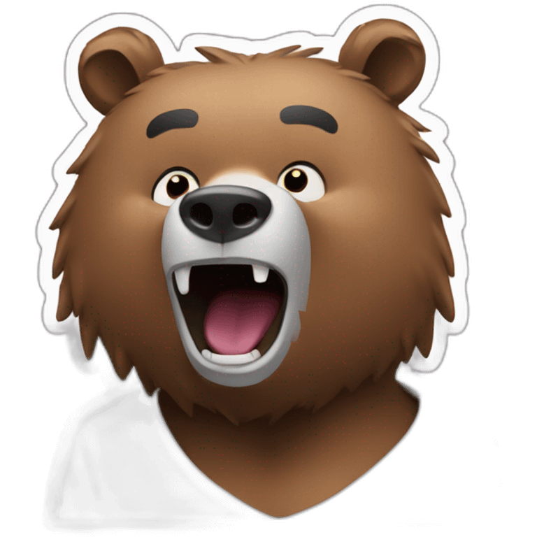 drunk partying grizzly emoji