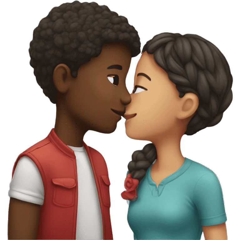 Boy and girl kissing emoji