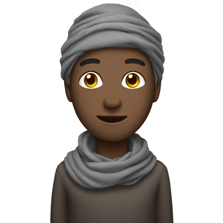 Black man with gray scarf wrapped around his head only eyes visible emoji