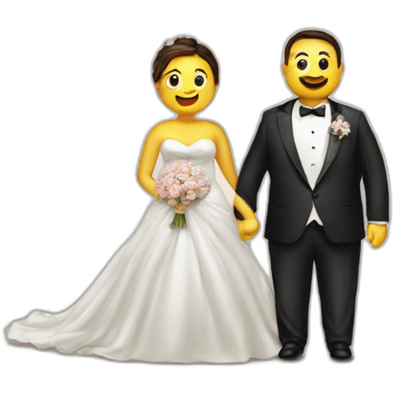 Fatty couple wedding silk emoji