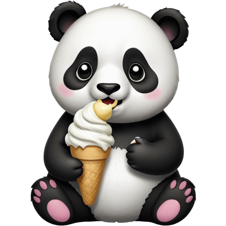 Panda eating ice cream emoji