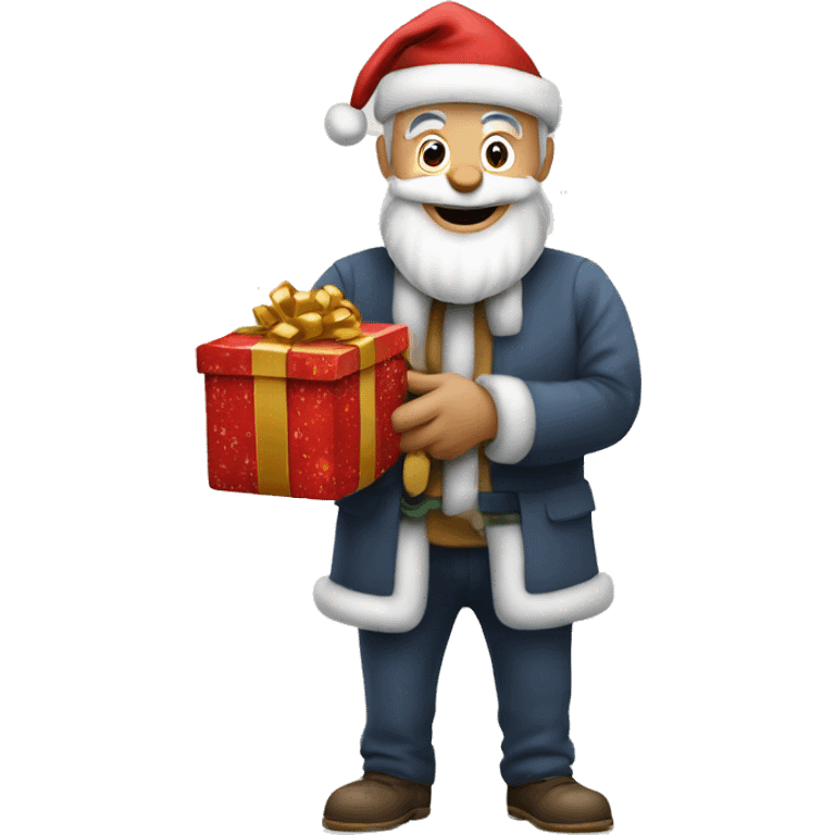 père Noël avec cadeau emoji