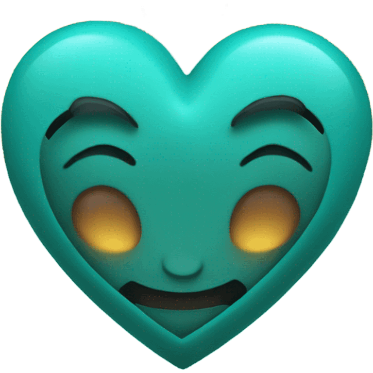 teal heart with teal flames emoji