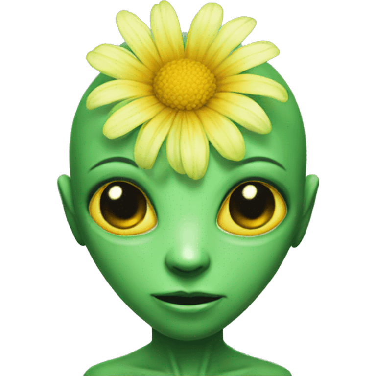 alien with a flower shirt emoji