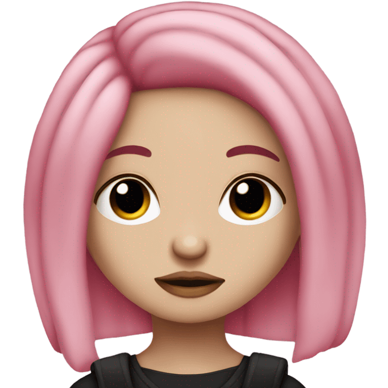 emo girl with pink hair and a septum piercing emoji