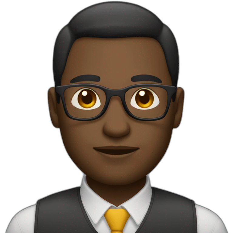 light black skin tone developer man with glasses emoji