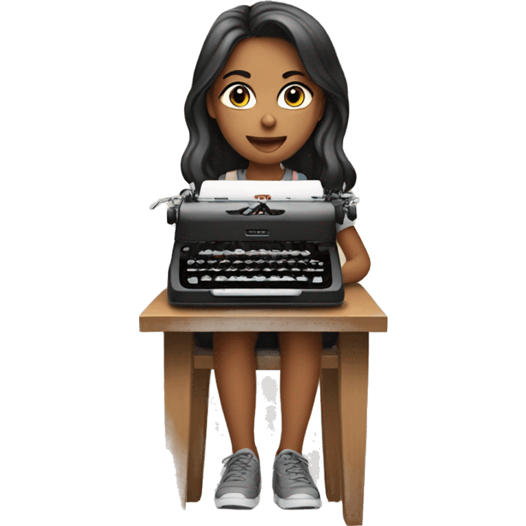 Girl with typewriter emoji