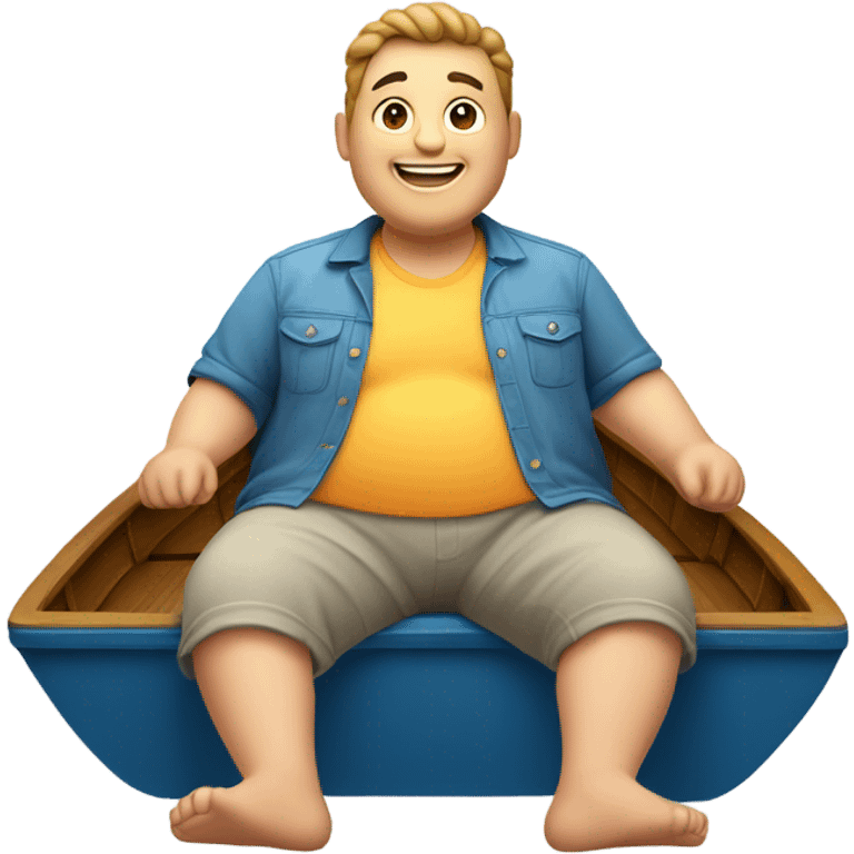 Fat guy on boat emoji