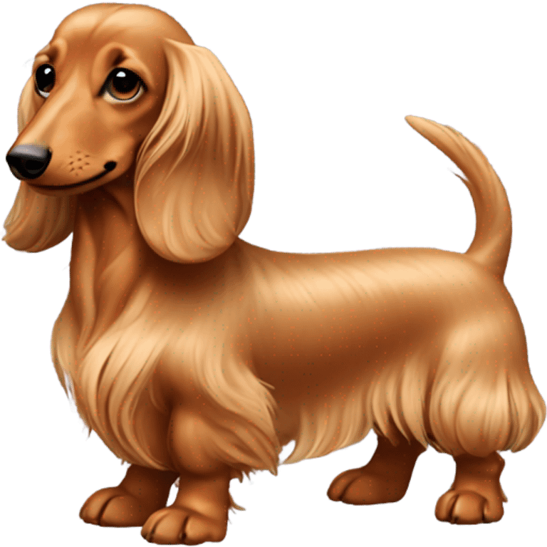 tan long-haired dachshunds emoji