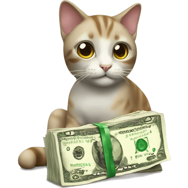 Cat with money emoji