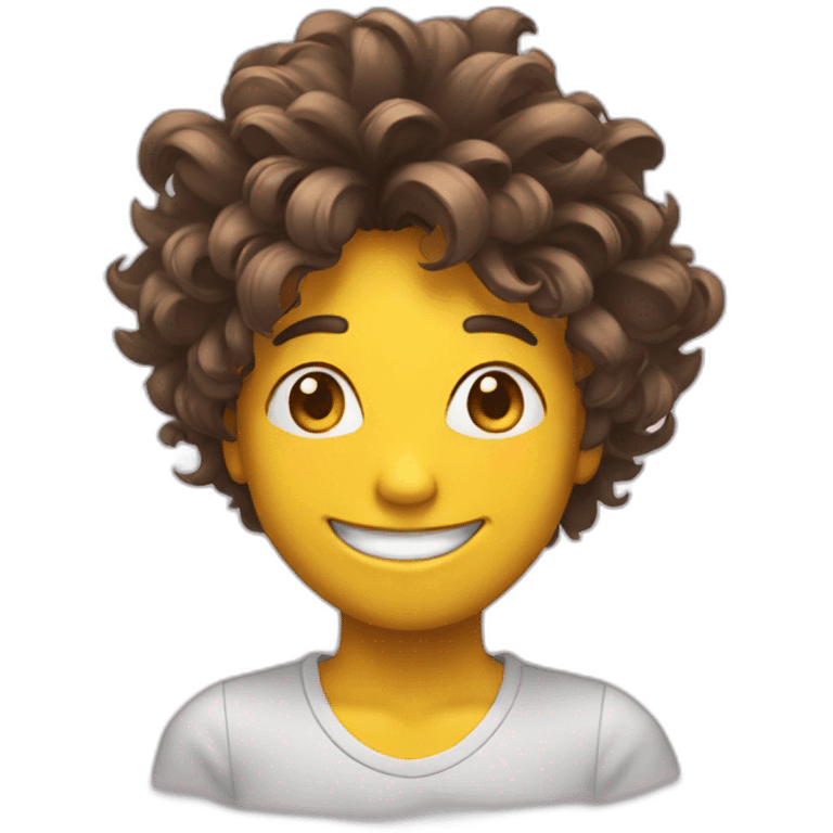 smiley avec cheveux emoji