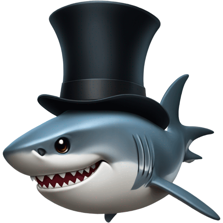 Shark with tophat emoji