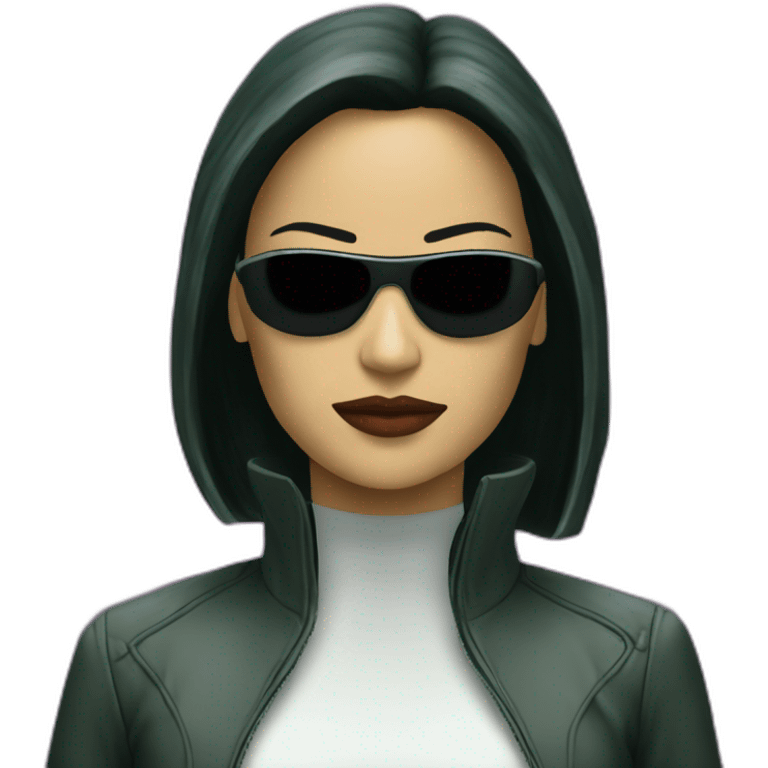 Trinity from the matrix as a hacker emoji