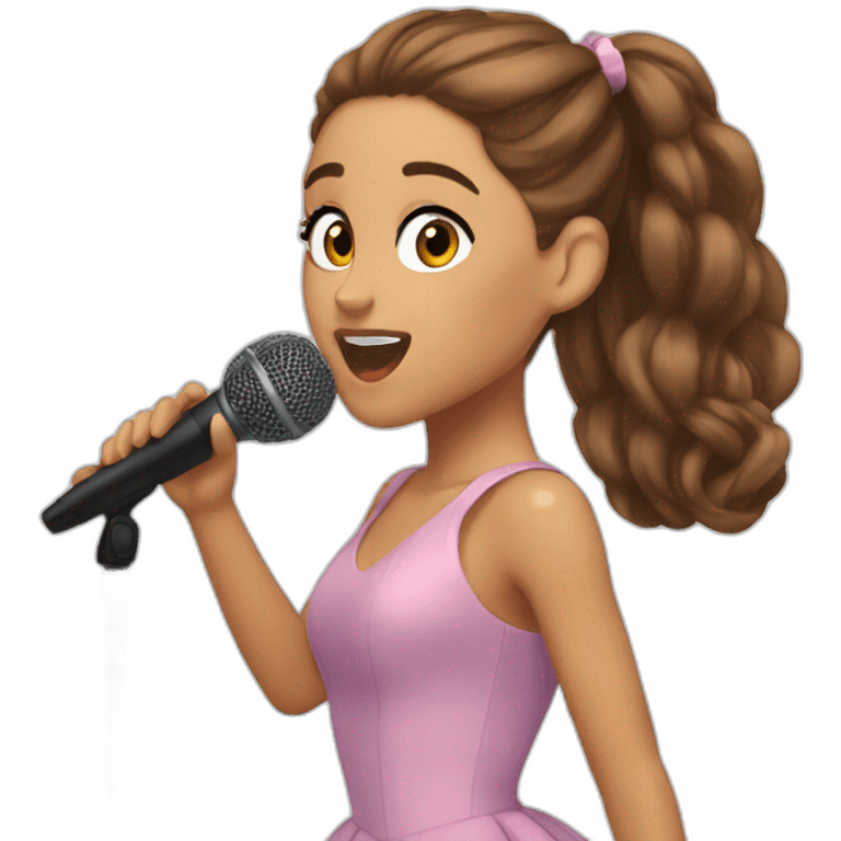 ariana-grande-singing-with-microphone emoji