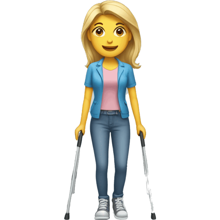 Woman on crutches emoji