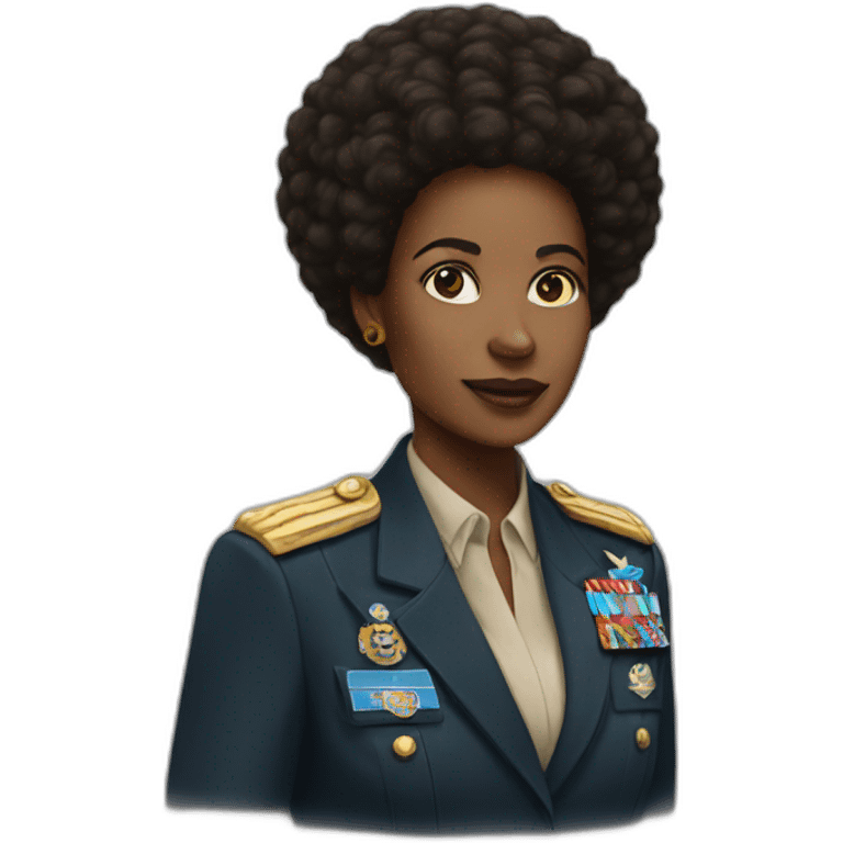 general un black women with afro emoji