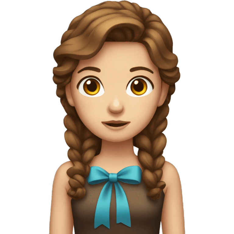 brown haired girl with bow emoji