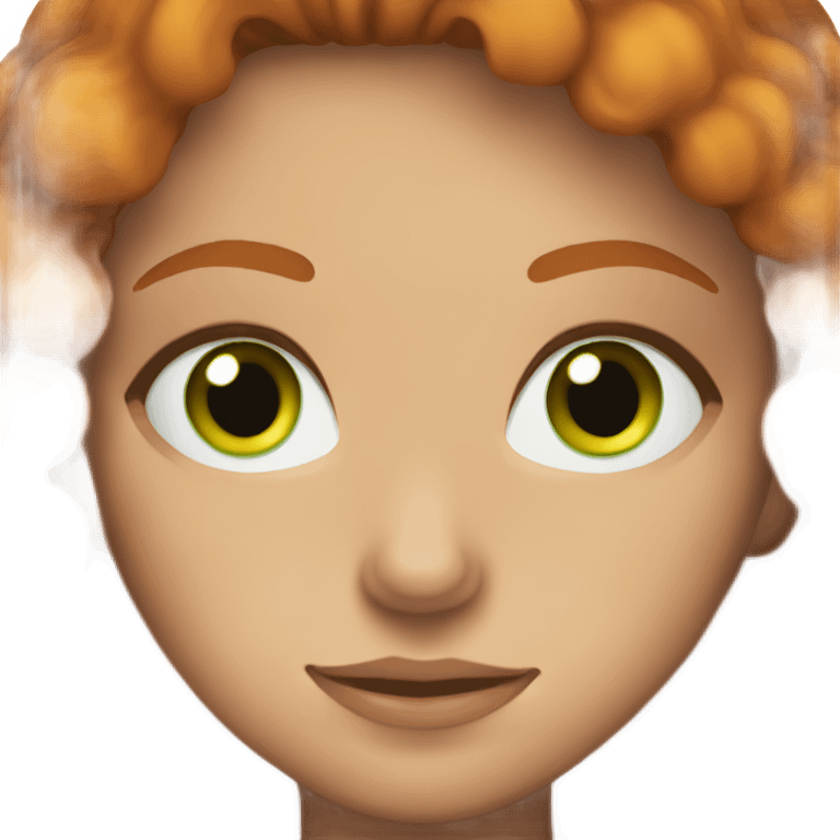 Girl with green eyes freckles and ginger hair  emoji