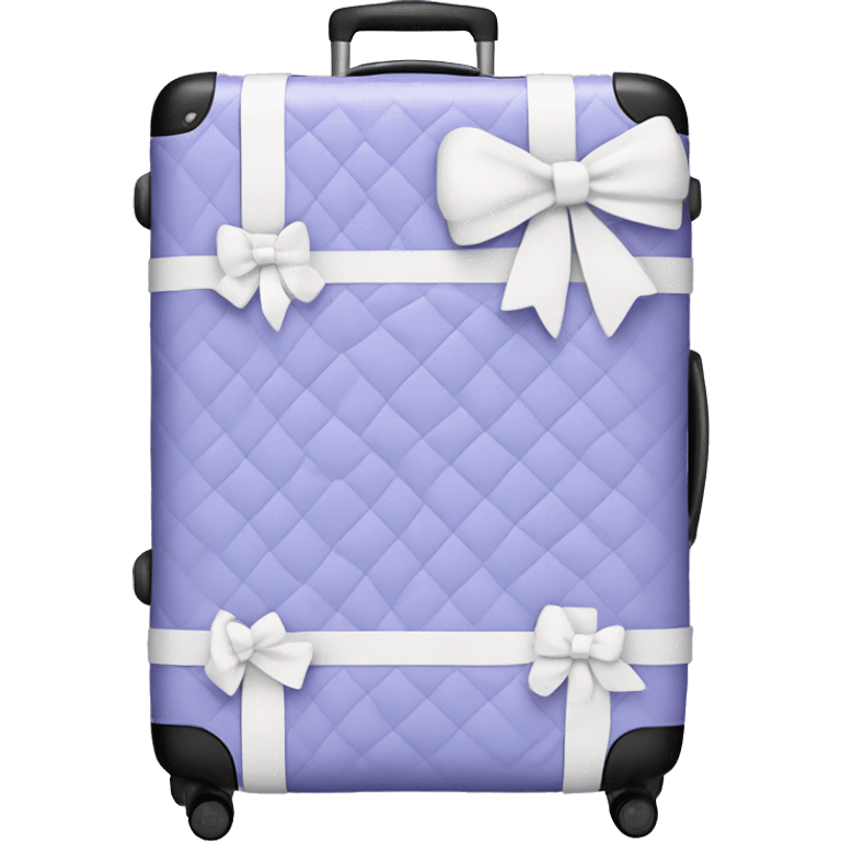 Periwinkle quilted luggage with white bow  emoji