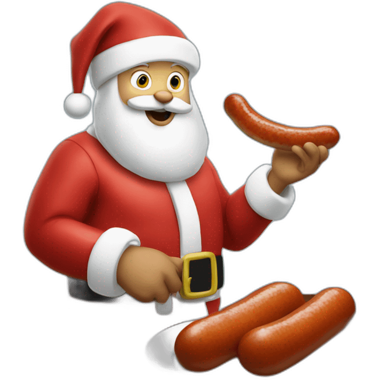 santa claus eating sausage emoji