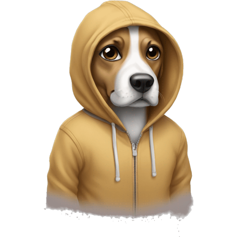 Dog wearing a hoodie emoji