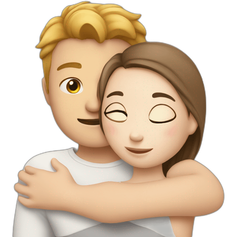 white skin guy is hugging a girl emoji