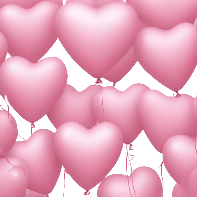 3 pastel pink heart balloons emoji