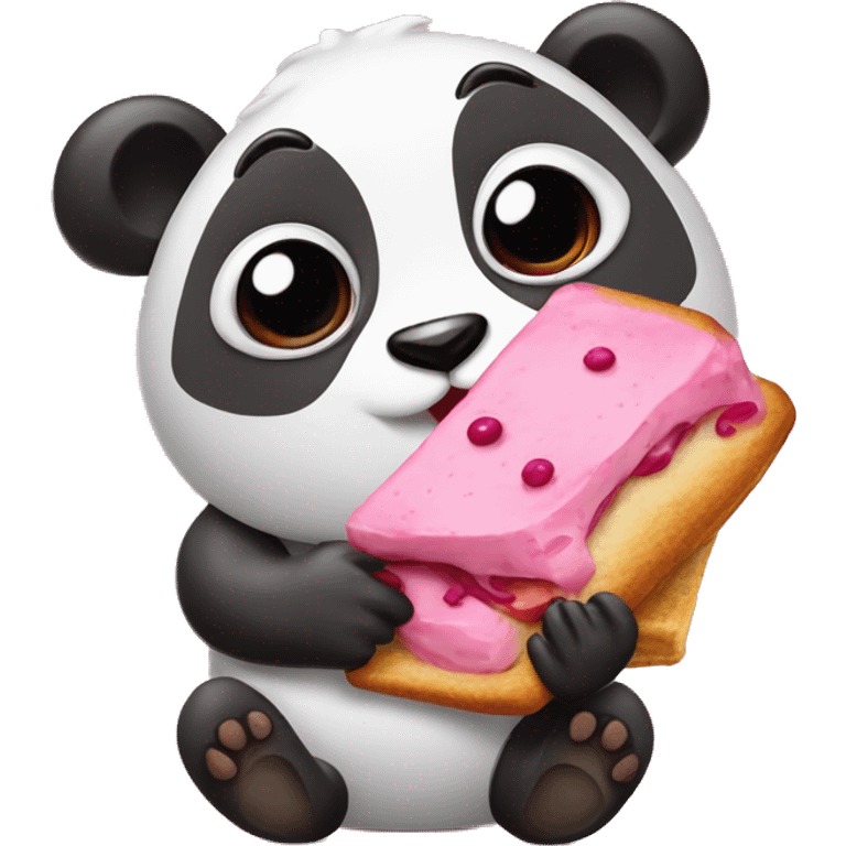 Süßer pinker Panda Kekse am Essen  emoji