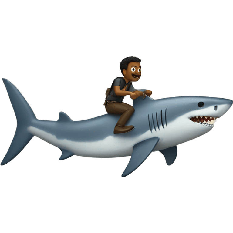 Human ridin shark emoji