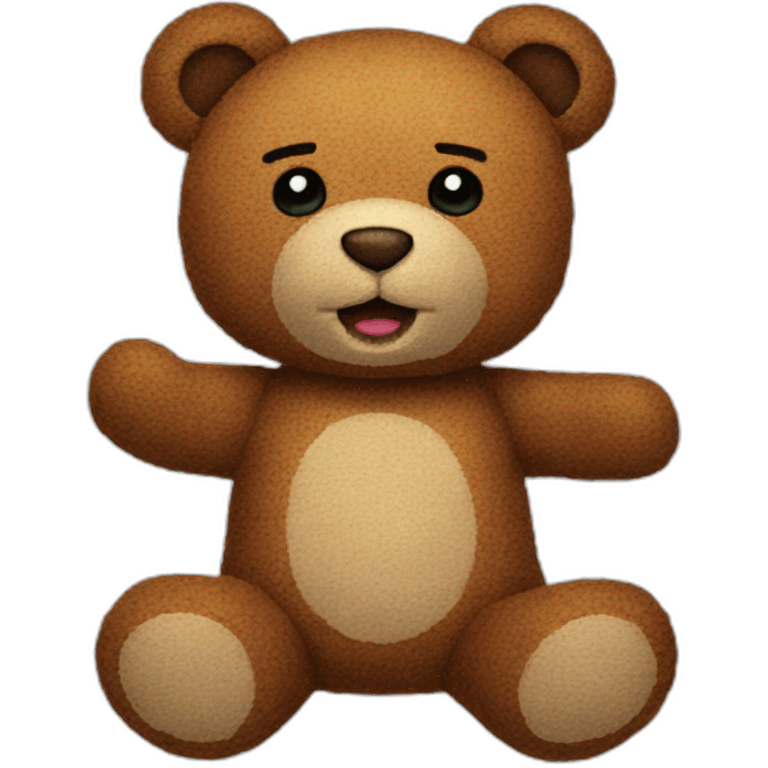 Battern stitched teddy bear emoji