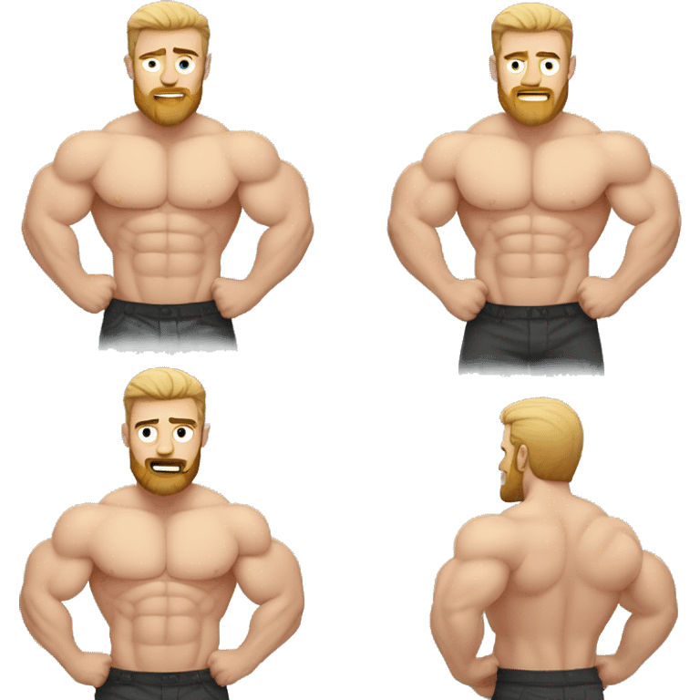 super muscular white man flexing down with a beard and a tank top emoji