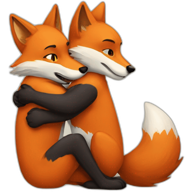 fox hug wolf emoji