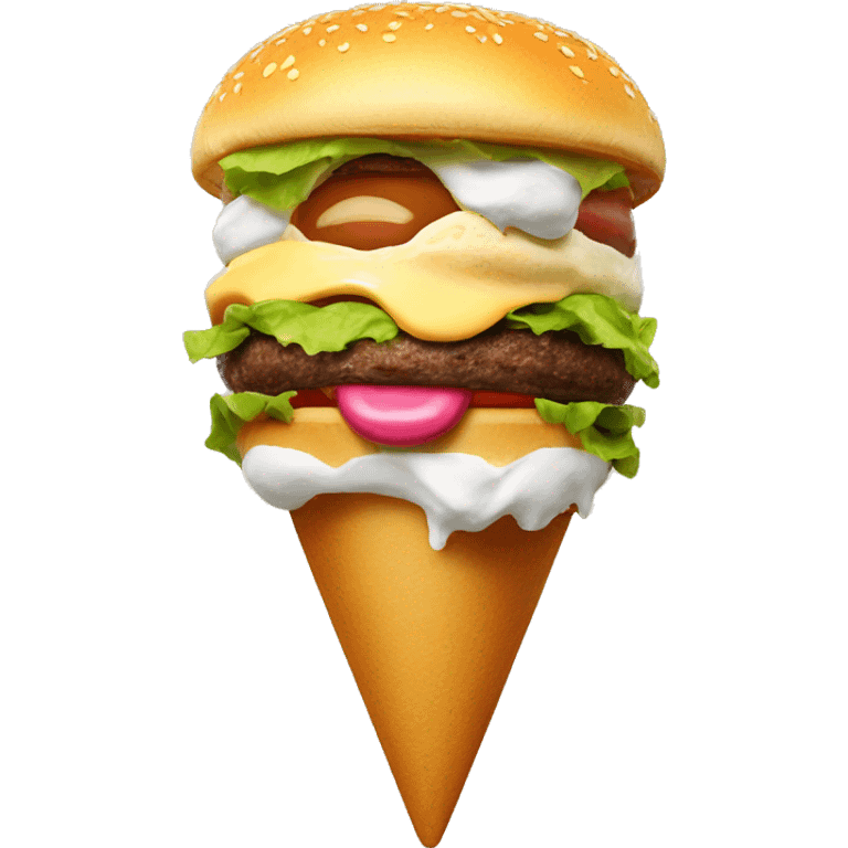 Cheese burger licking ice cream emoji