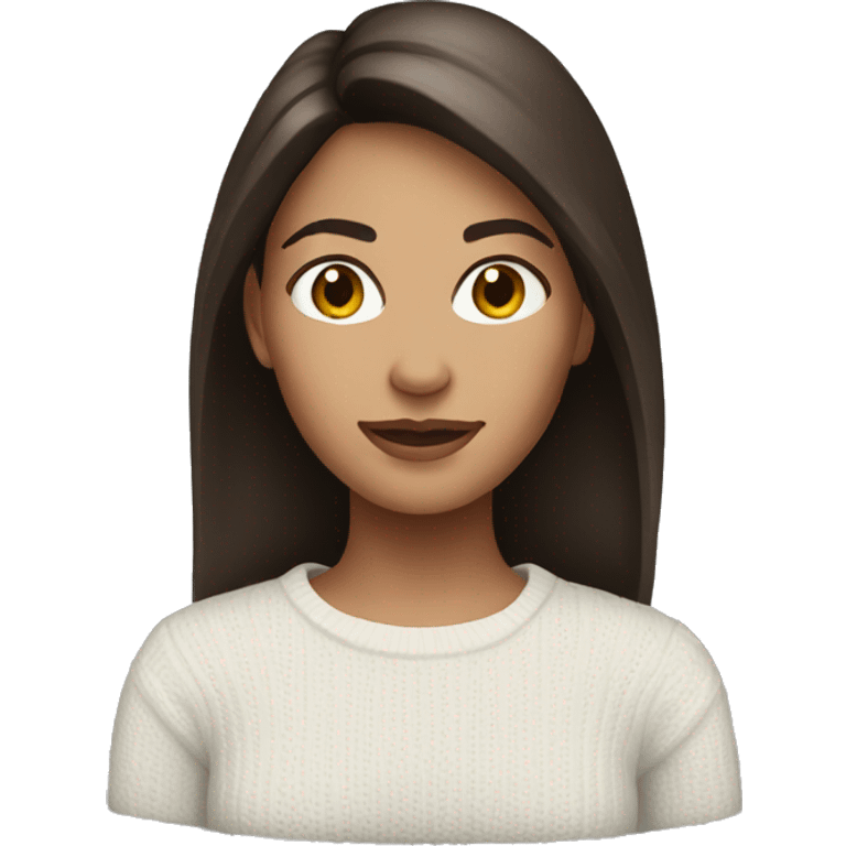 Brunette with white sweater emoji