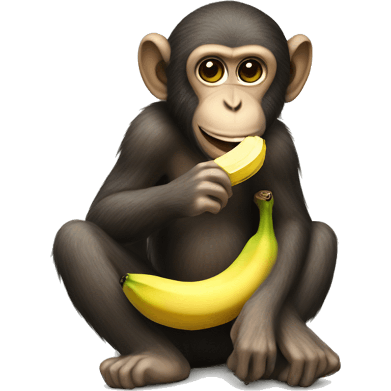 Monkey eating a banana emoji