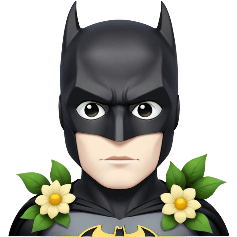 Batman and flowers emoji