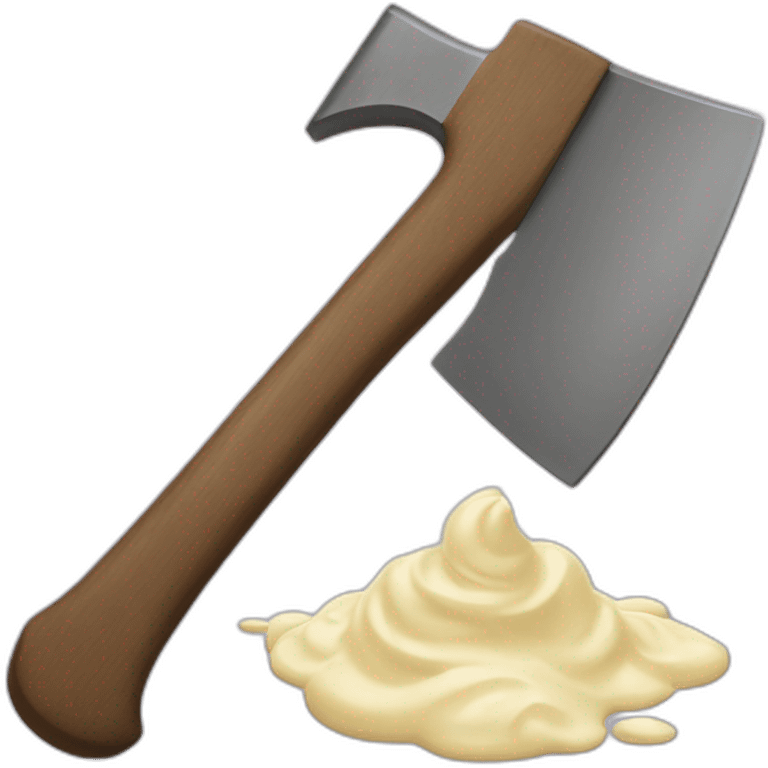 Axe and cream emoji