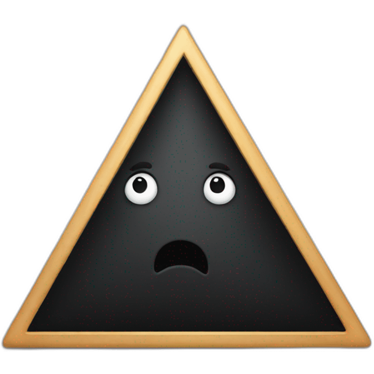 Black triangle with a shy face emoji