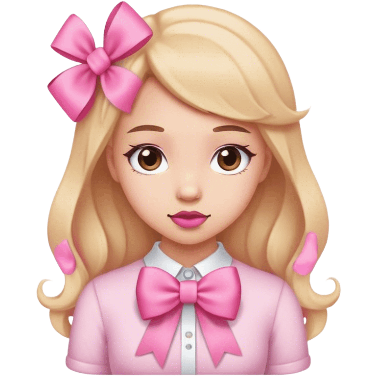 a girl with a pink bow emoji