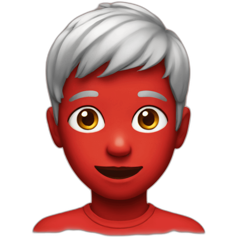 kid with red paint emoji