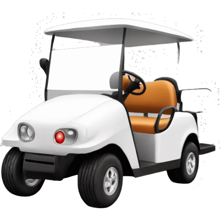 Christmas white golf cart with holiday lights strung emoji