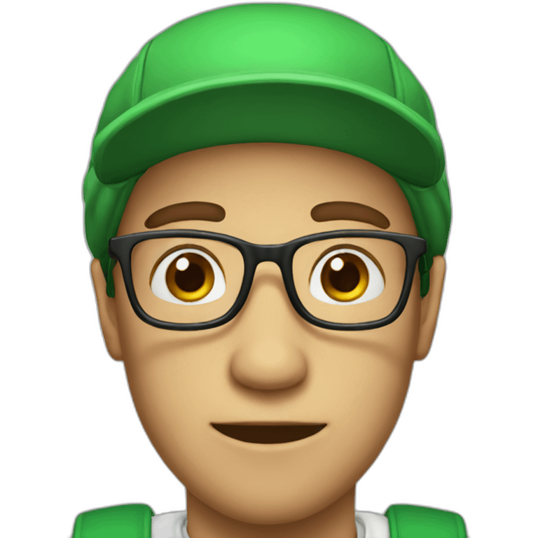 Nerd with a green hat emoji