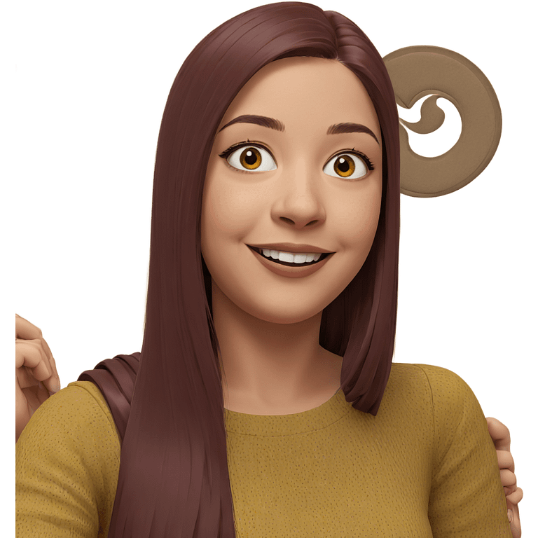 smiling girl with long hair emoji