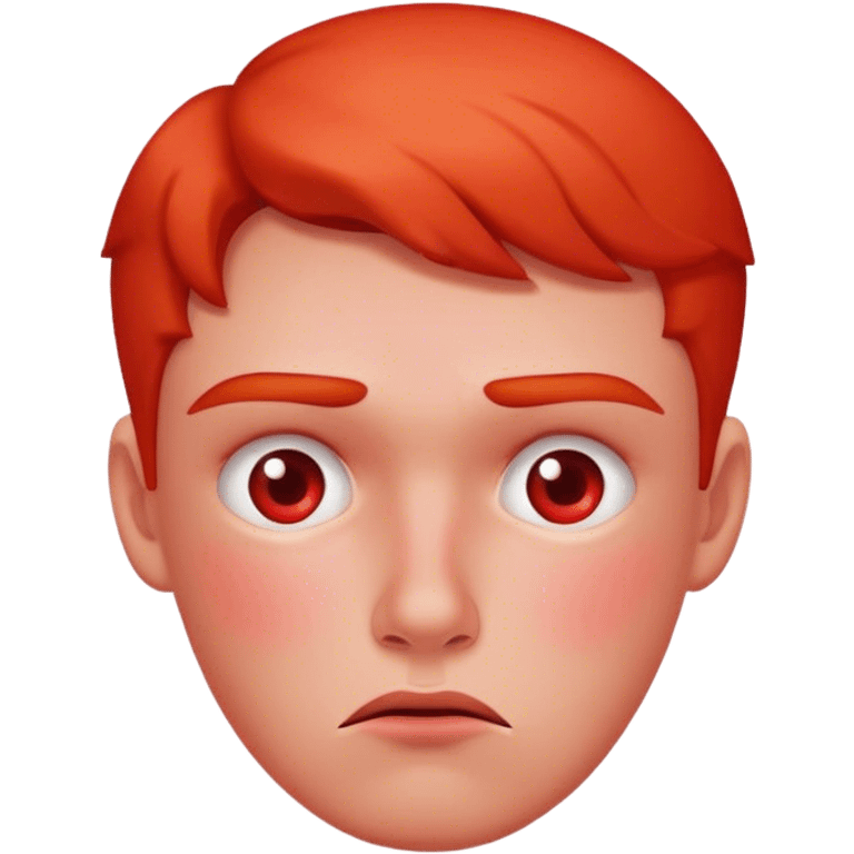 concerned expression with flush red face emoji